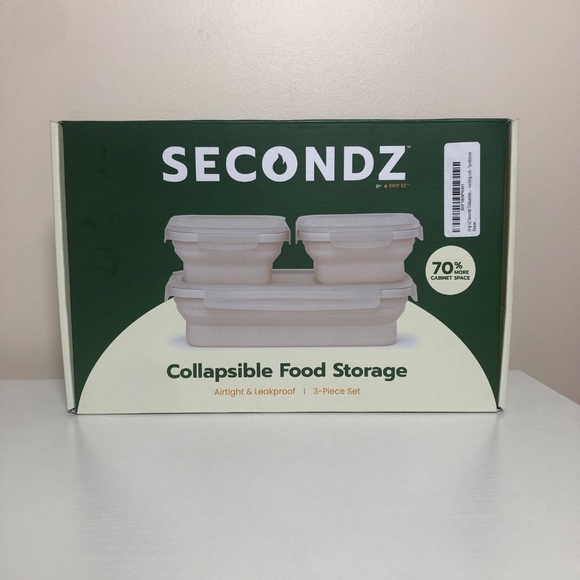 NIB Secondz Collapsible Food Storage Containers (set of 3) - Picture 5 of 5